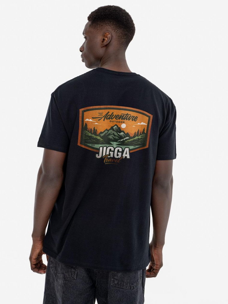 Koszulka Z Krótkim Rękawem Męska Czarna Jigga Wear Trail