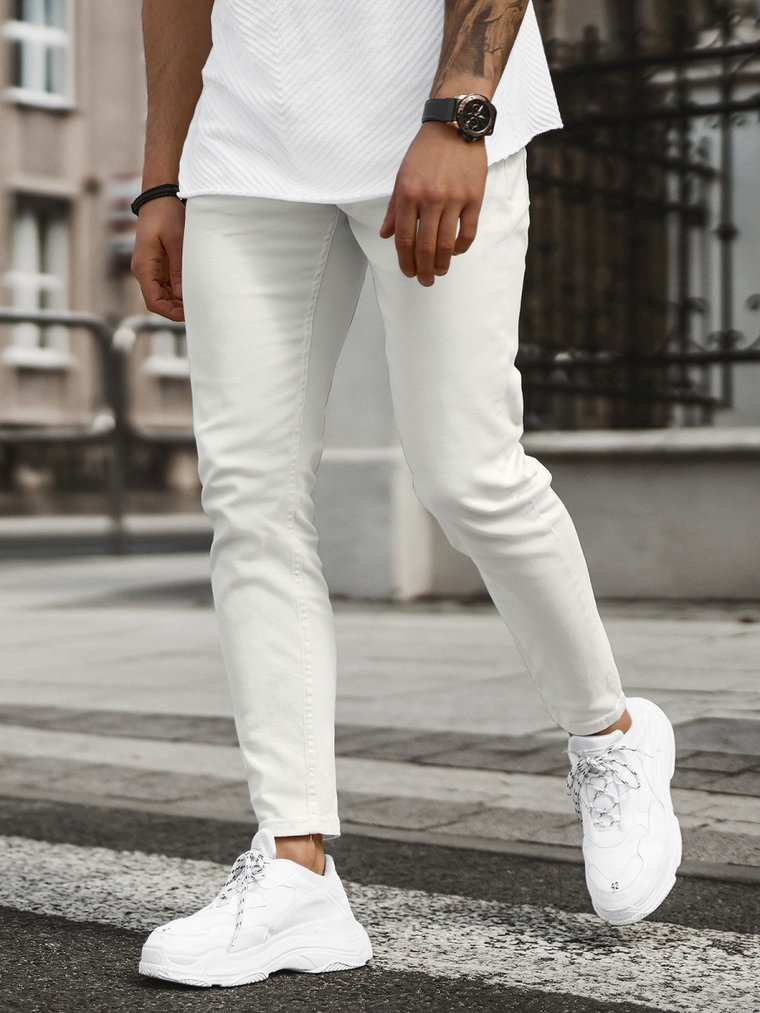 Spodnie jeansowe męskie ecru OZONEE E/5171/01