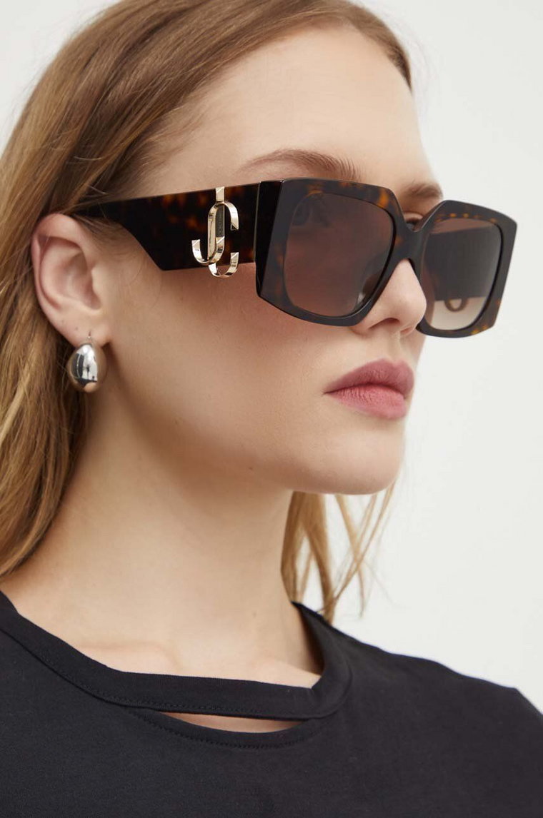 Jimmy Choo okulary przeciwsłoneczne damskie kolor brązowy 0JC5006U