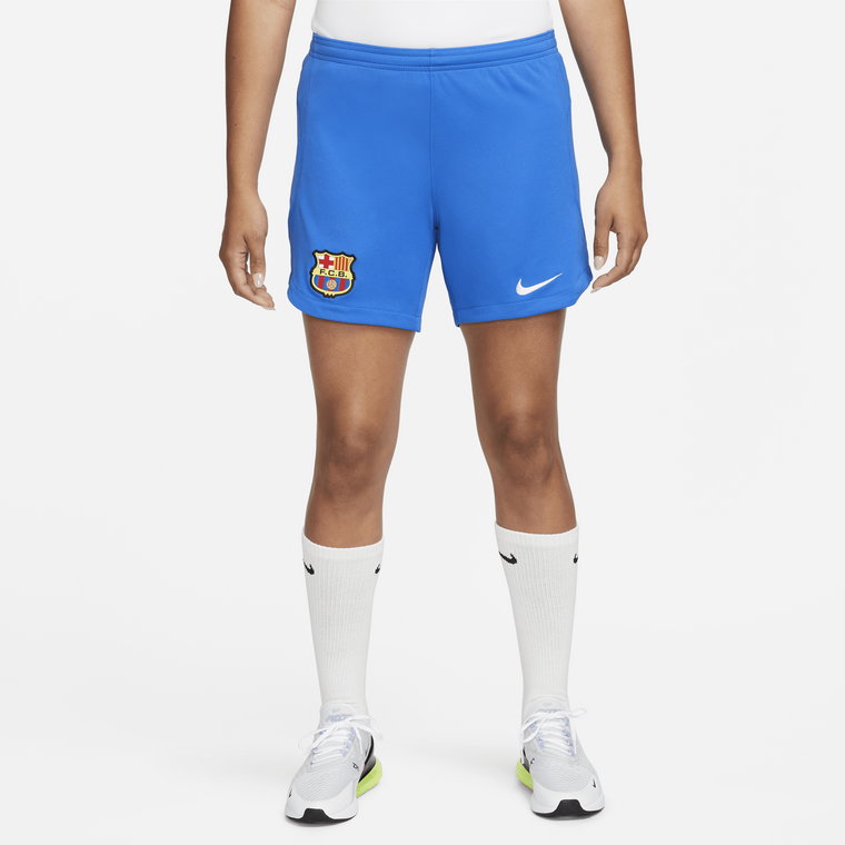 Damskie spodenki piłkarskie Nike Dri-FIT FC Barcelona Stadium 2023/24 (wersja wyjazdowa) - Niebieski