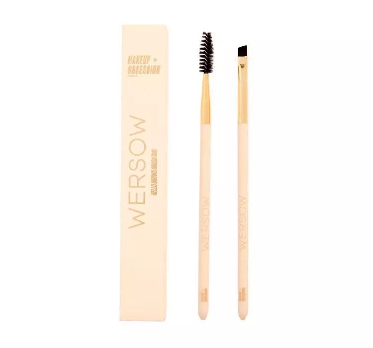 MAKEUP OBSESSION X WERSOW HELLO BROWS BRUSH DUO ZESTAW DWÓCH PĘDZELKÓW DO MAKIJAŻU BRWI