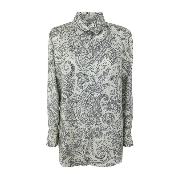 Blotch Printing Silk Twill Oversized Koszula Etro