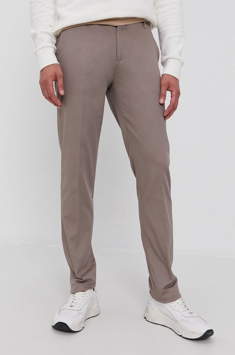 Emporio Armani spodnie męskie kolor szary dopasowane