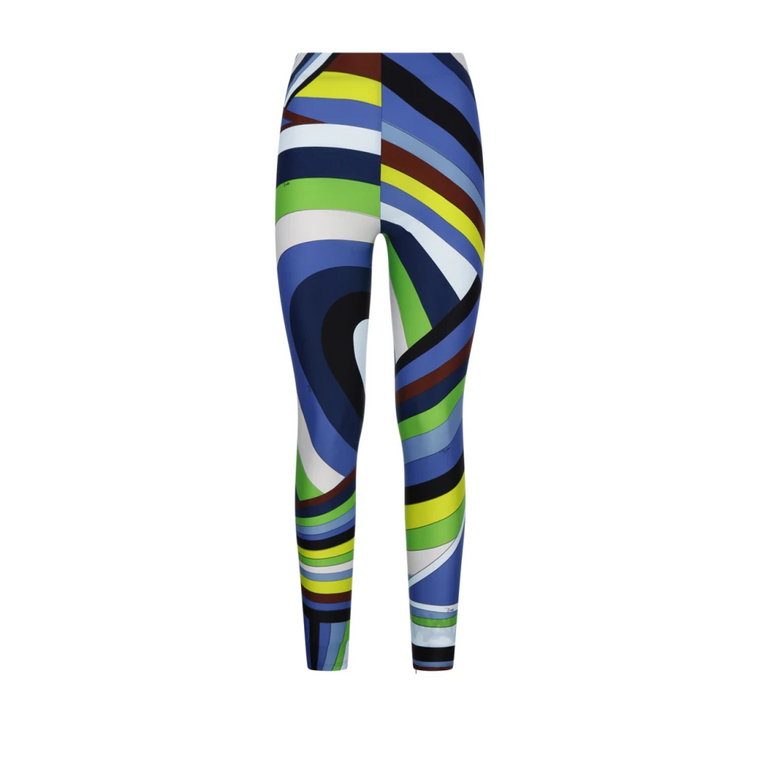 Zielono/Niebieskie Legginsy Emilio Pucci