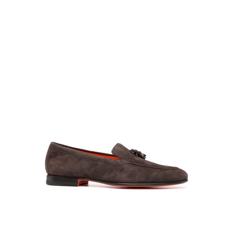 Ciemnobrązowe Grandin Loafers Santoni