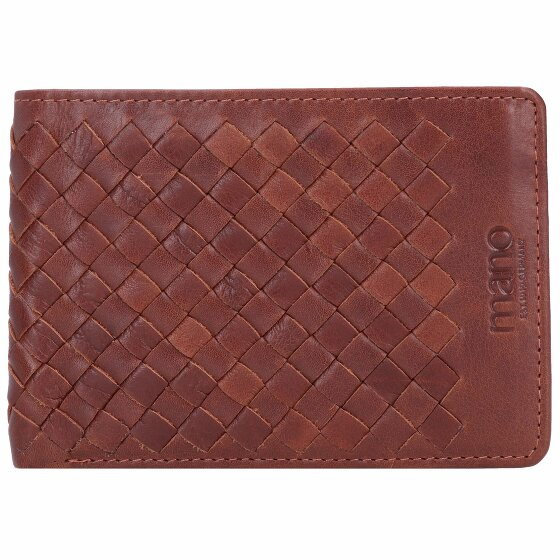 mano Don Luca Wallet Leather 12 cm cognac