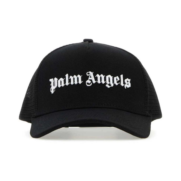 Czarna siatka i bawełniana czapka baseballowa Palm Angels