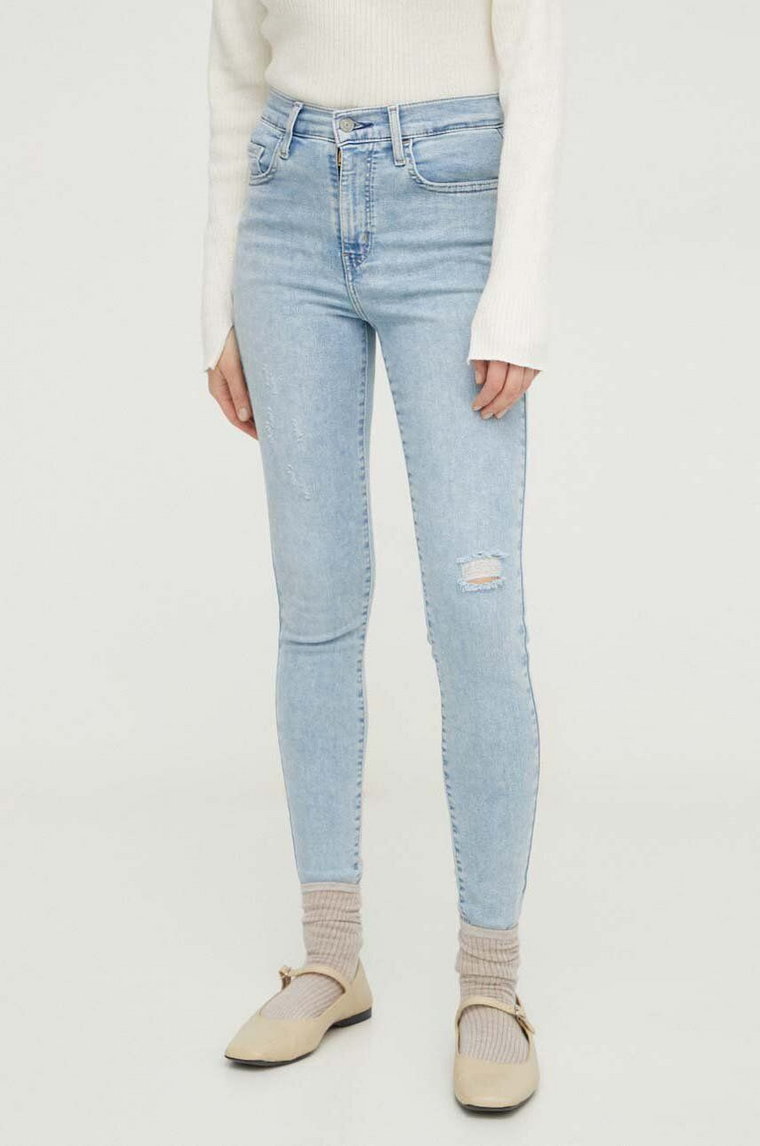 Levi's jeansy 720 HIRISE SUPER SKINNY damskie kolor niebieski