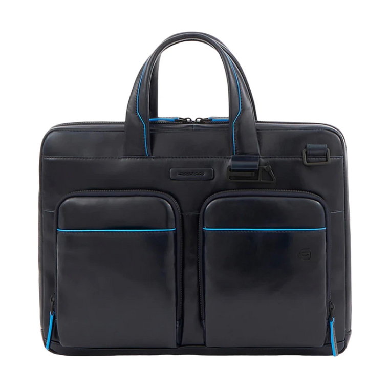 Niebieska torba na laptopa i iPada z ochroną Rfid Piquadro