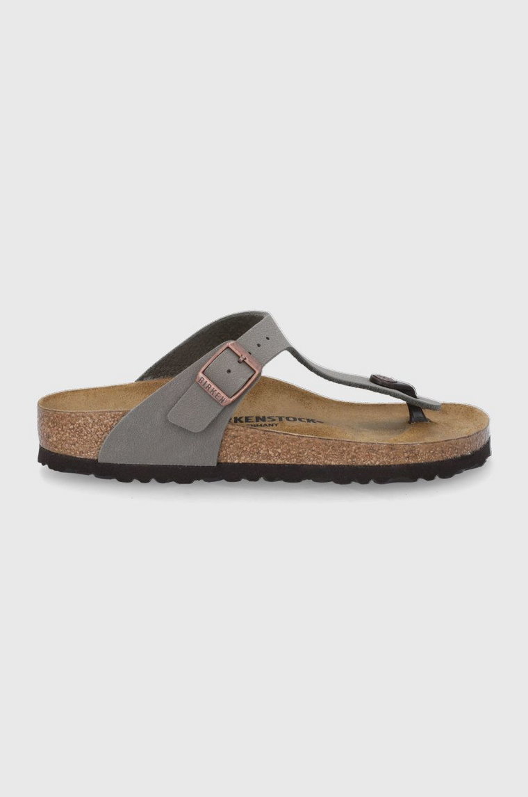 Birkenstock Japonki Gizeh 43393 damskie kolor szary na płaskim obcasie