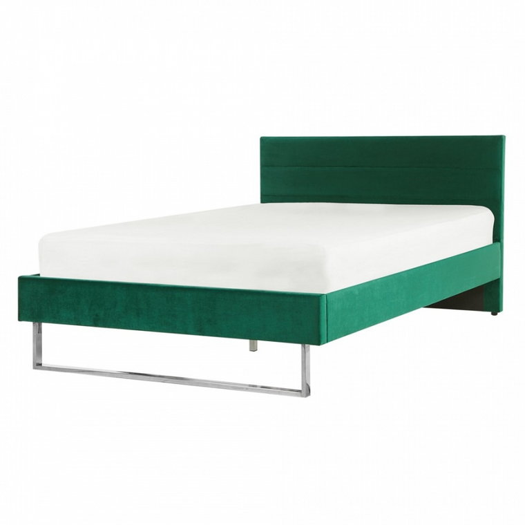 Łóżko welurowe 140 x 200 cm zielone BELLOU kod: 4251682241298