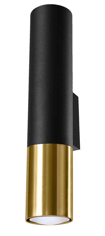 Czarno-złoty nowoczesny kinkiet walec - EXX205-Loper