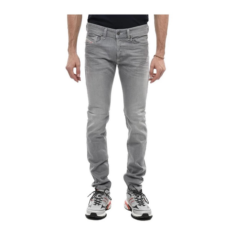 Szare Skinny Jeans z Pięcioma Kieszeniami Diesel