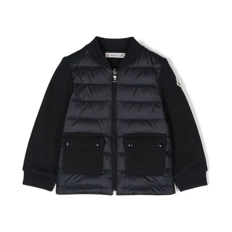 Granatowy Sweter z Zamkiem Moncler