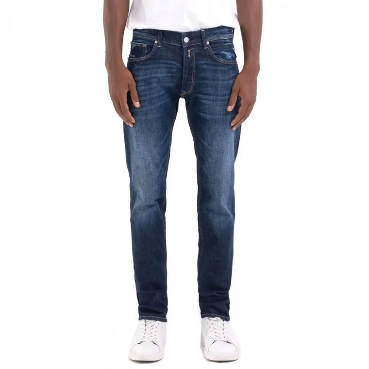 Regular Slim Jeans Ciemnoniebieskie Replay