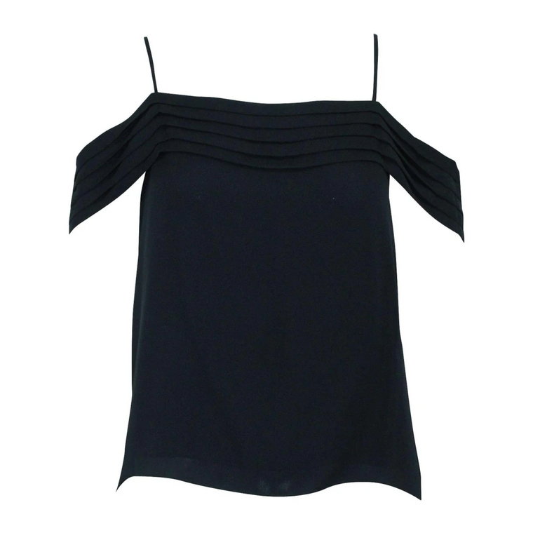 Nowy czarny jedwabny top T by Alexander Wang