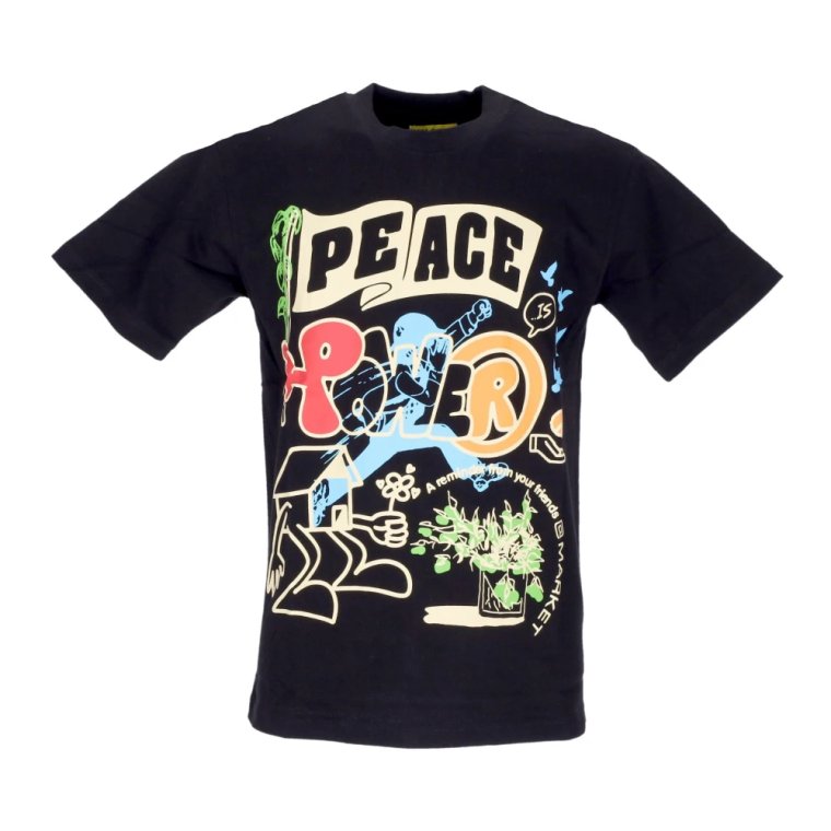 T-shirt Peace And Power Czarny Market