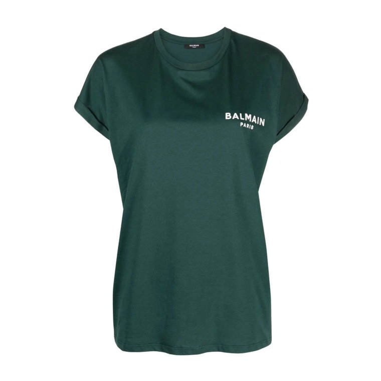 Zielony Aw23 Damski T-shirt - Stylowa Aktualizacja Balmain