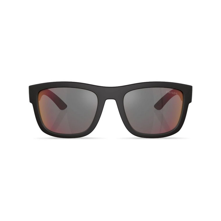 Czarne Linea Rossa Okulary przeciwsłoneczne Prada