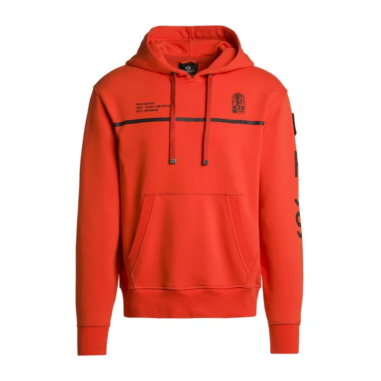 Pomarańczowy Hoodie z Wojskowym Wzorem Parajumpers