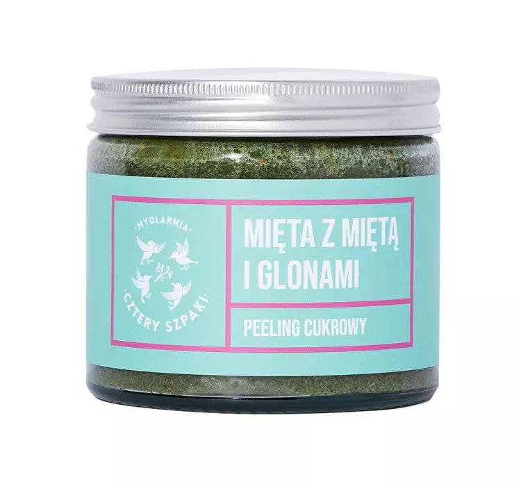 MYDLARNIA CZTERY SZPAKI PEELING CUKROWY MIĘTA Z MIĘTĄ I GLONAMI 250ML