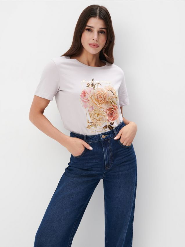 Mohito - T-shirt z nadrukiem - pastelowy różowy