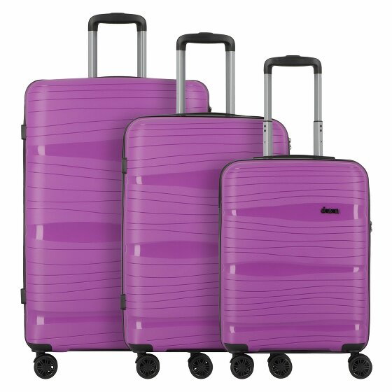 d&n Travel Line 4300 4 kółka Zestaw walizek 3-części purple