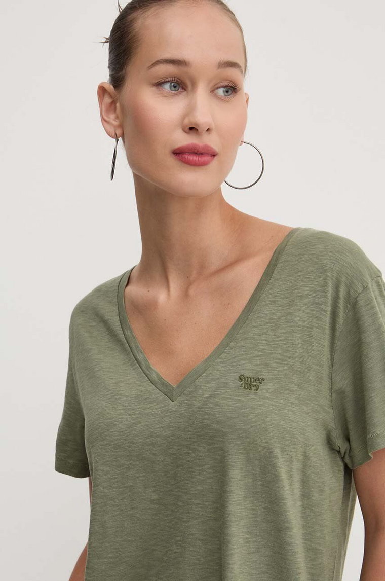 Superdry t-shirt damski kolor zielony W1011181A-9IO