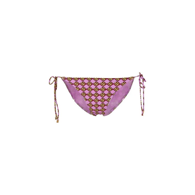 Fioletowe Stringi Bikini z Nadrukiem Tory Burch