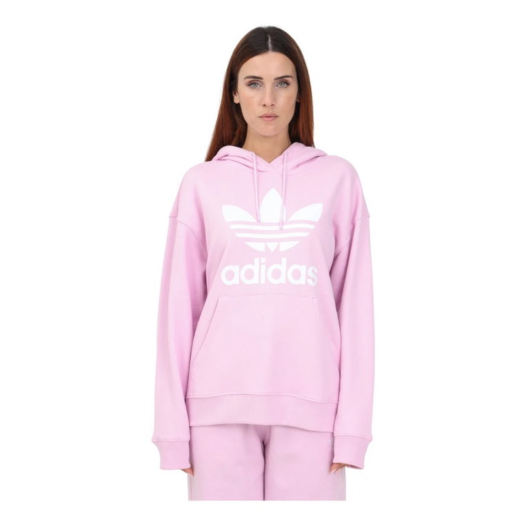 Różowy Sweter Damski, Luźny Krój, Styl Jesień Zima Adidas Originals