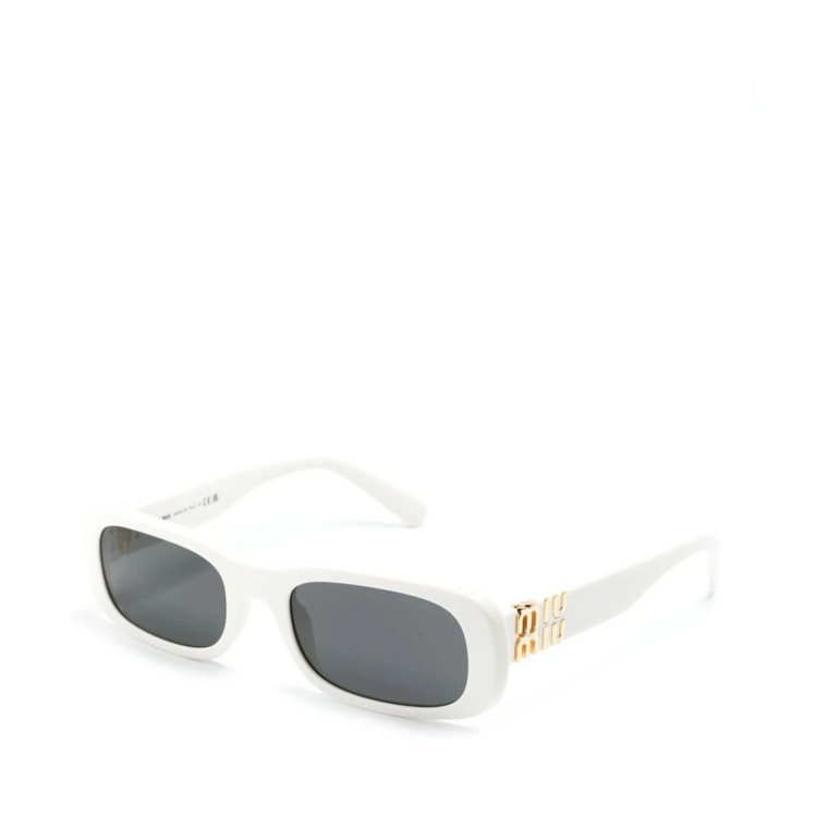 Białe okulary przeciwsłoneczne z oryginalnym etui Miu Miu