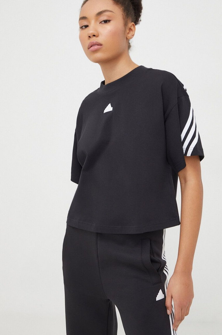 adidas t-shirt bawełniany damski kolor czarny IP1571