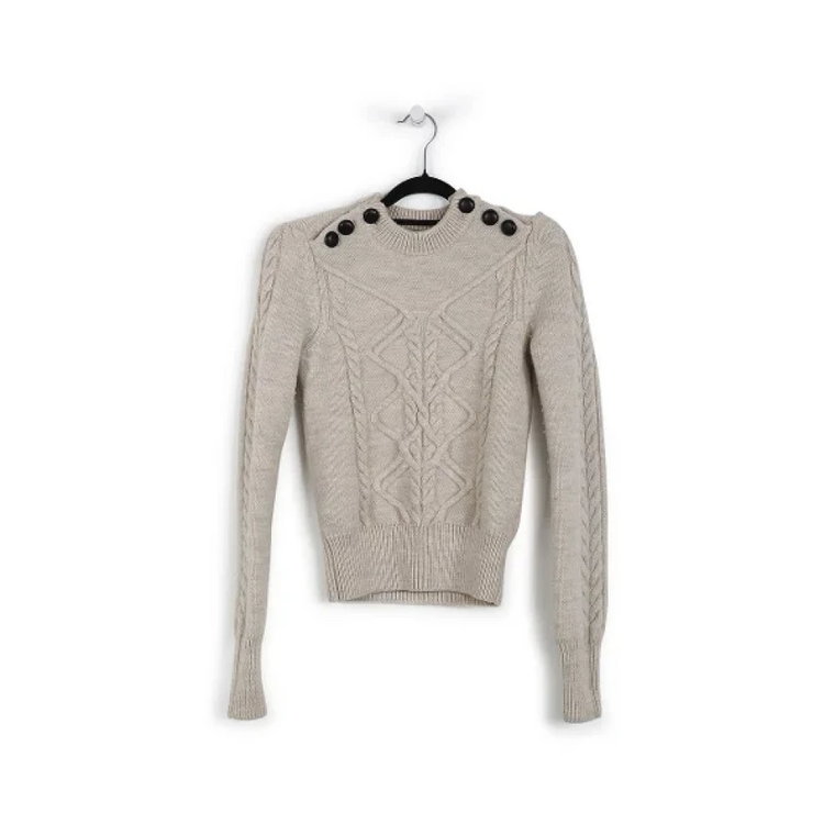 Beżowy Sweter z Wysokim Kołnierzem i Guzikami Isabel Marant Pre-owned