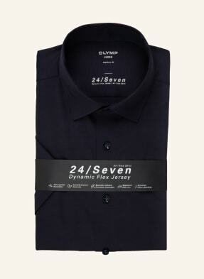 Olymp Koszula Z Krótkim Rękawem Luxor 24/Seven Modern Fit blau