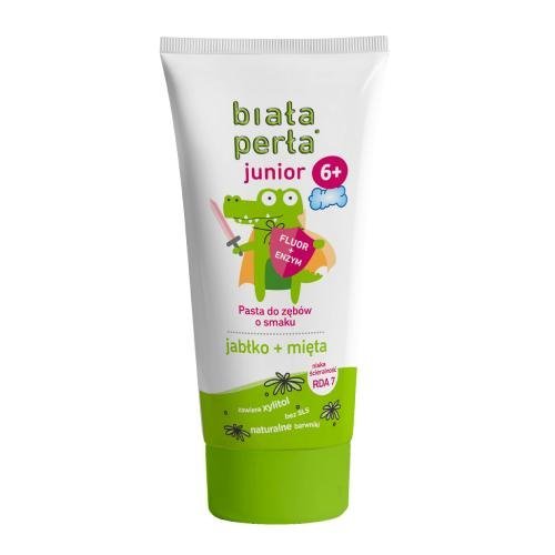 Biała Perła Junior 6+, Pasta do zębów jabłko-mięta, 75ml