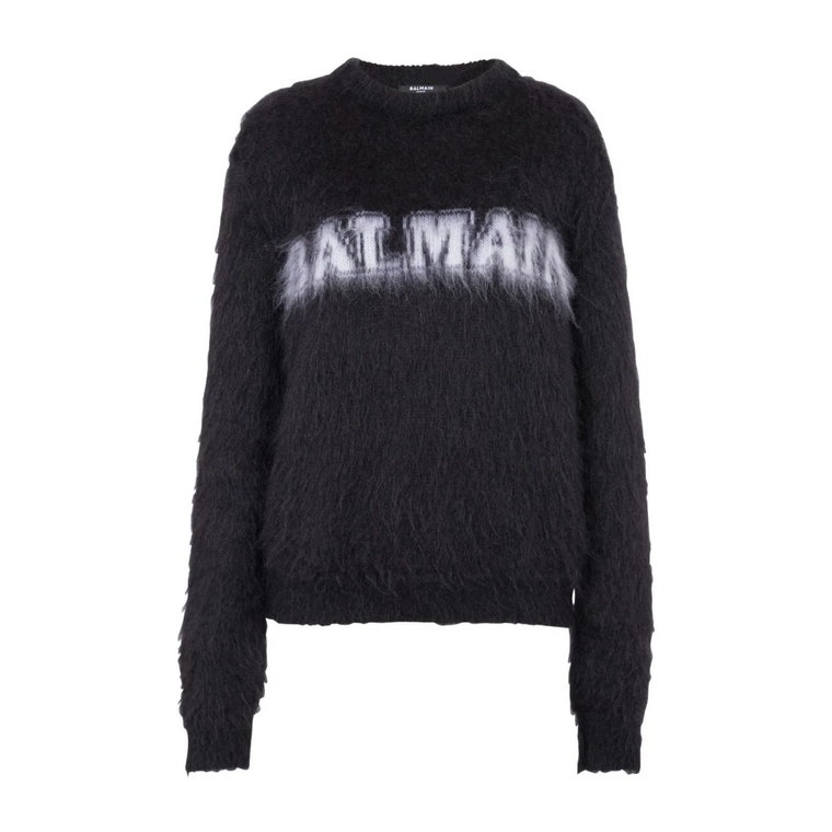 EAB Noir/Blanc Crew-Neck Sweater Balmain