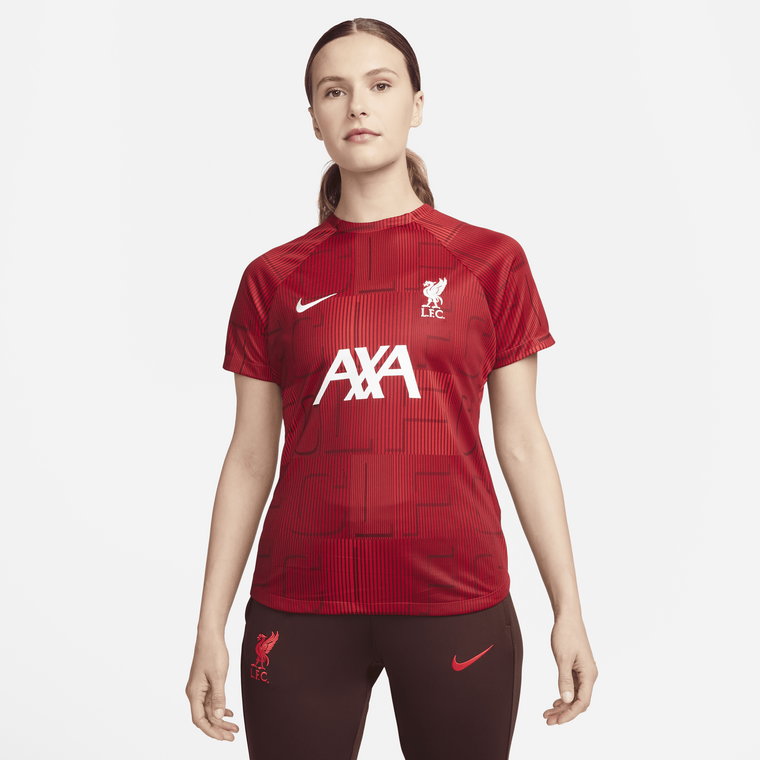 Damska przedmeczowa koszulka piłkarska Nike Dri-FIT Liverpool F.C. Academy Pro - Czerwony