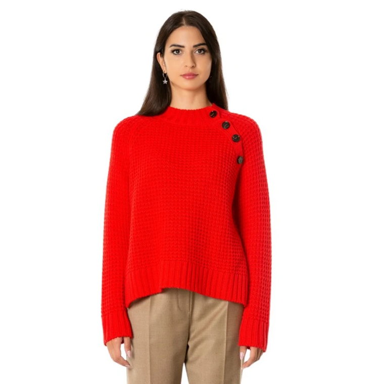 Sweter z Guzikami - Ruby Red Max Mara Weekend