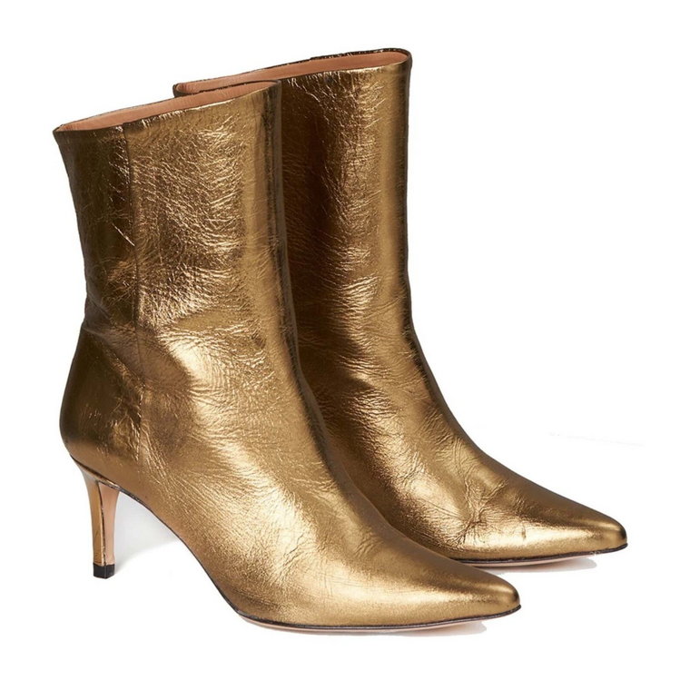 Metaliczne Buty Denise w Kolorze Złotym Femmes du Sud