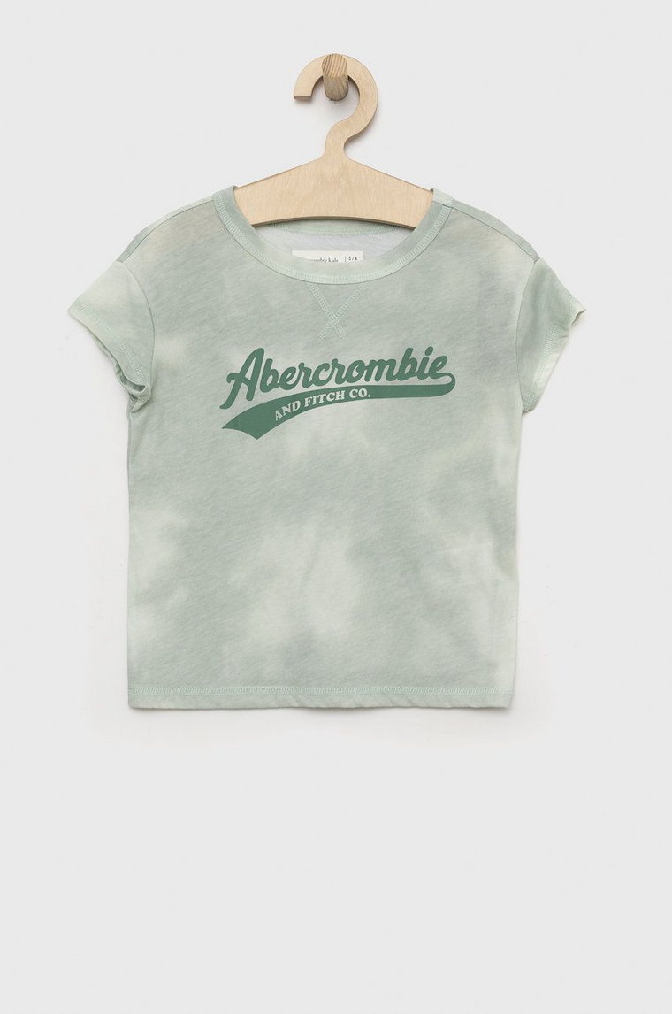 Abercrombie & Fitch t-shirt dziecięcy kolor zielony