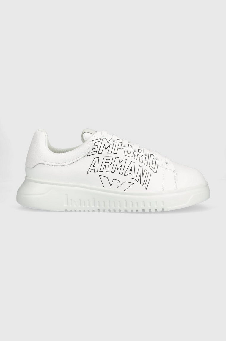 Emporio Armani sneakersy skórzane kolor biały X4X264 XN732 A222