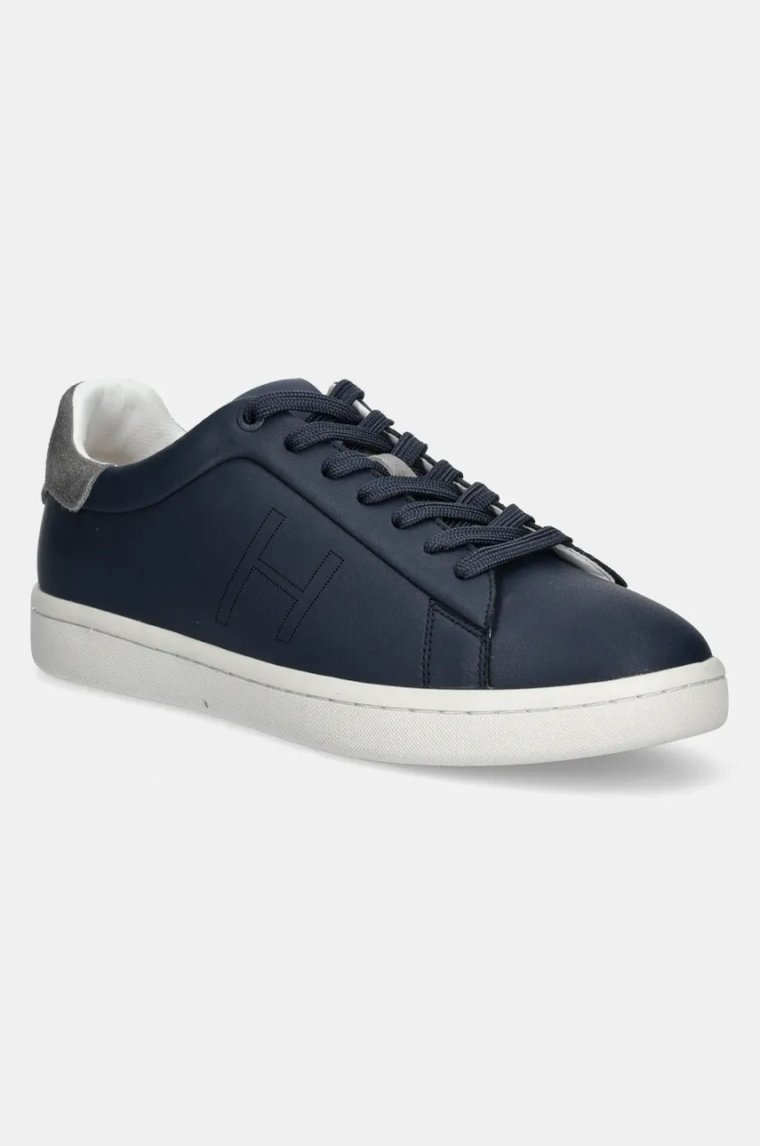 Hackett London sneakersy skórzane BOND MINIMAL męskie kolor granatowy HMS21457