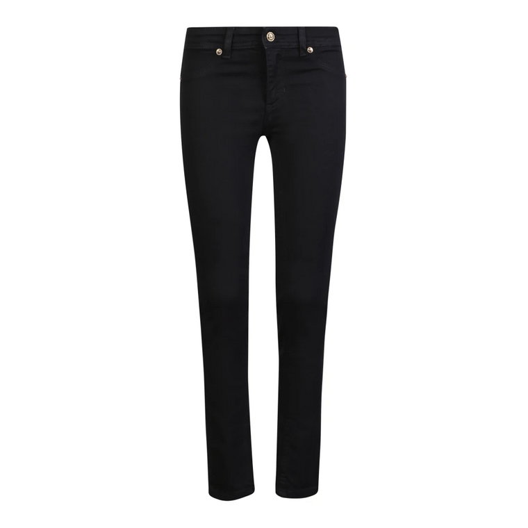 Czarne Spodnie Skinny dla Kobiet Versace Jeans Couture