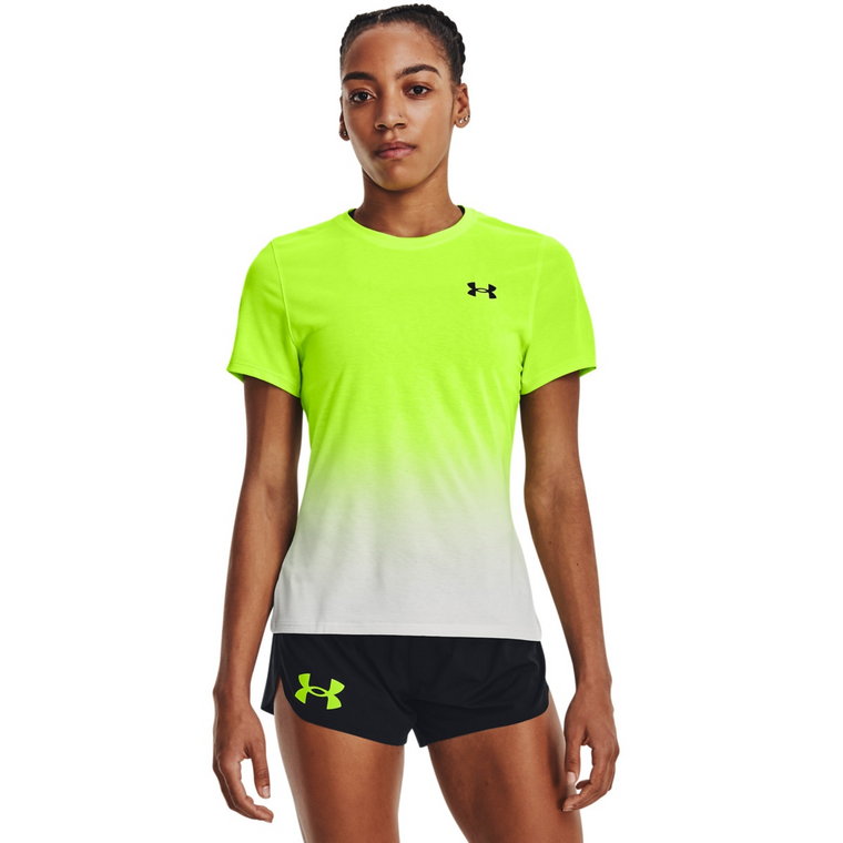 Damska koszulka do biegania Under Armour UA RUSH Run Short Sleeve - limonkowa