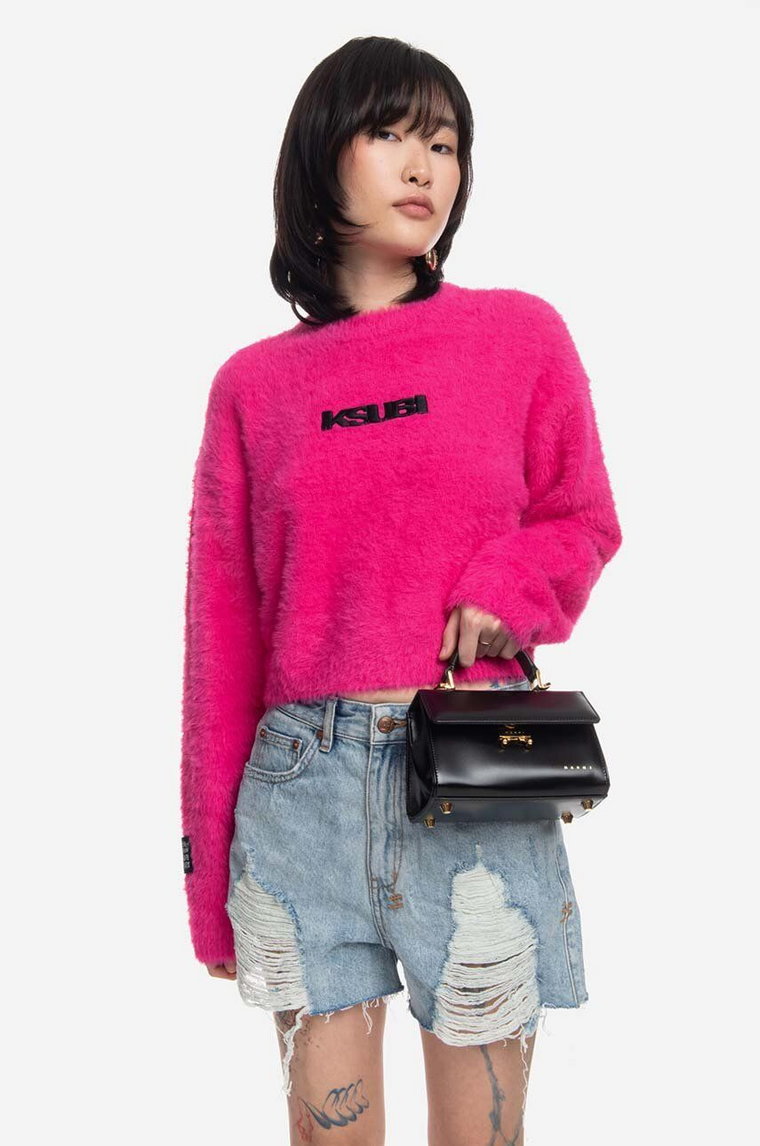 KSUBI sweter damski kolor różowy WPS23KW001-ROZOWY