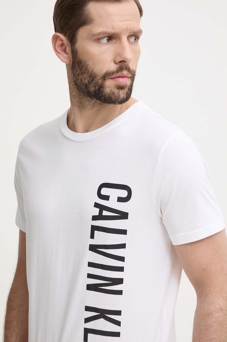 Calvin Klein t-shirt bawełniany męski kolor biały z nadrukiem