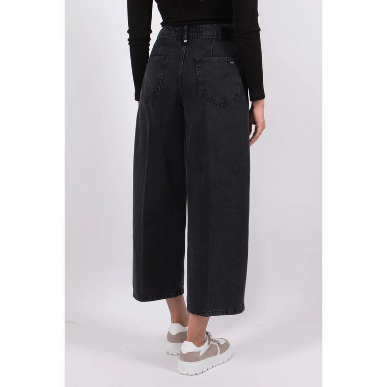 Stylowe Spodnie Jeansowe Culotte w Kolorze Czarnym Drykorn