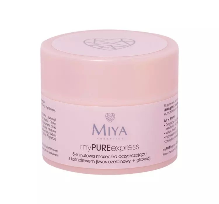 MIYA COSMETICS MY PURE EXPRESS 5-MINUTOWA MASECZKA OCZYSZCZAJĄCA Z KOMPLEKSEM 5% KWAS AZELAINOWY + GLICYNA 50G