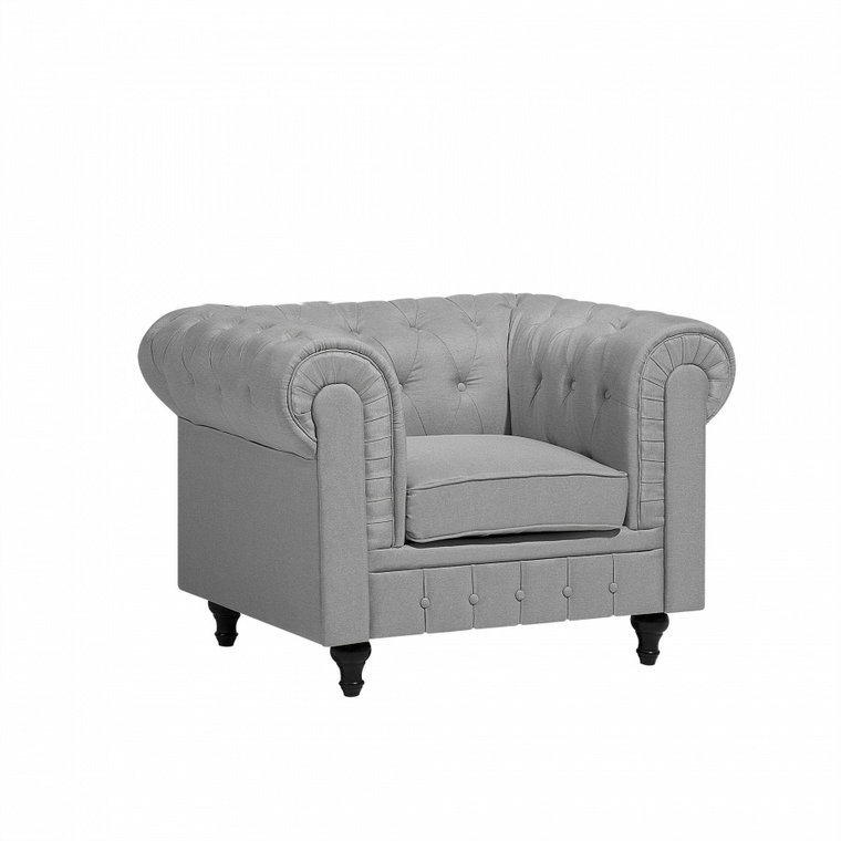 Fotel tapicerowany jasnoszary Vento duży BLmeble kod: 4260624114231