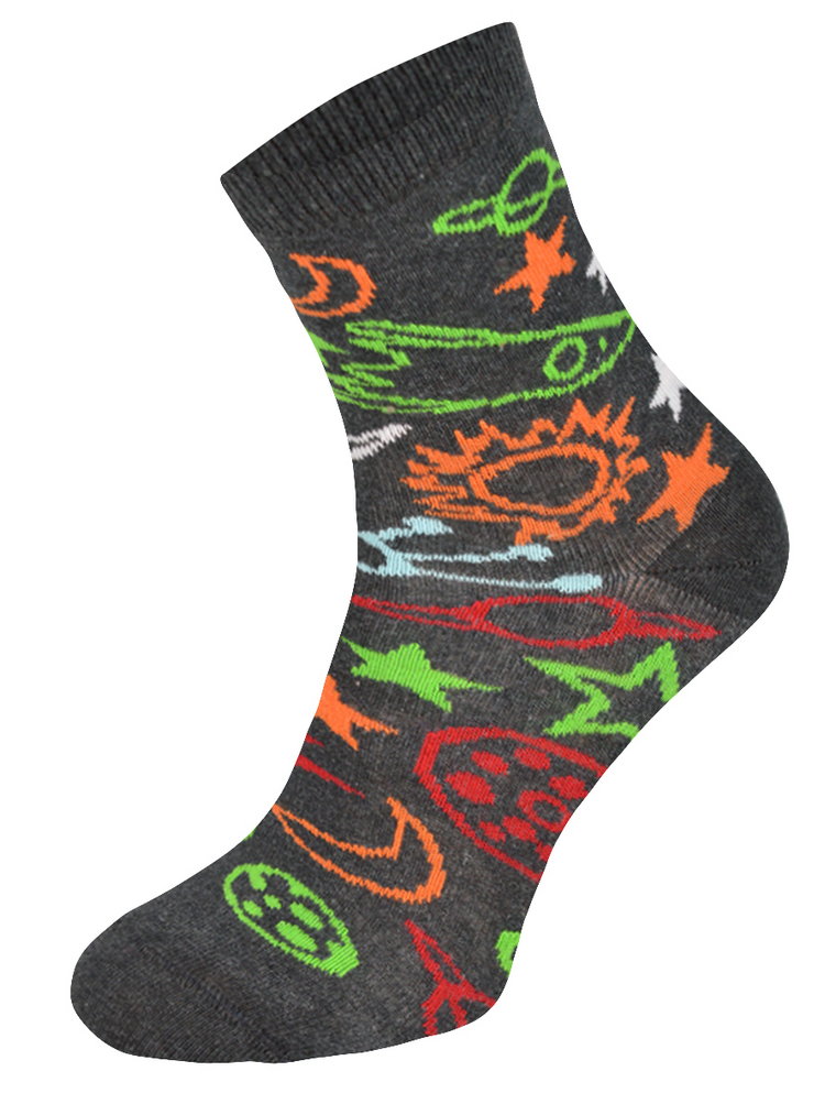 Kolorowe skarpetki CHILI Cotton Socks 748, wesołe motywy- Kosmos, Planety